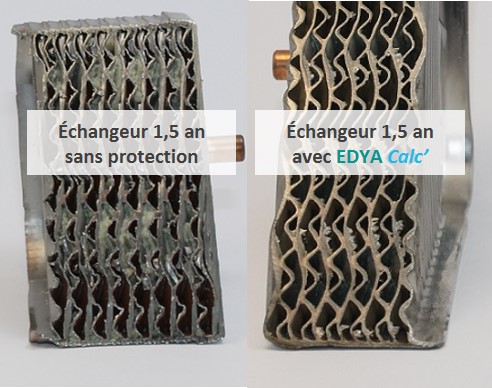 Échangeur protégé avec l'anticalcaire EDYA Calc'